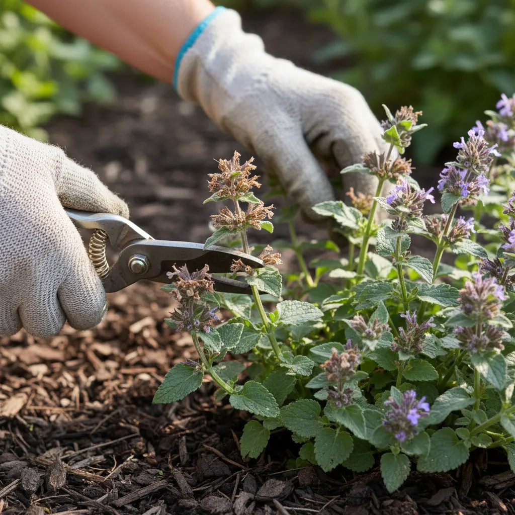 Verblühte Stauden im Juni zurückschneiden zur Förderung einer zweiten Blüte – Gartentechnik mit Schere