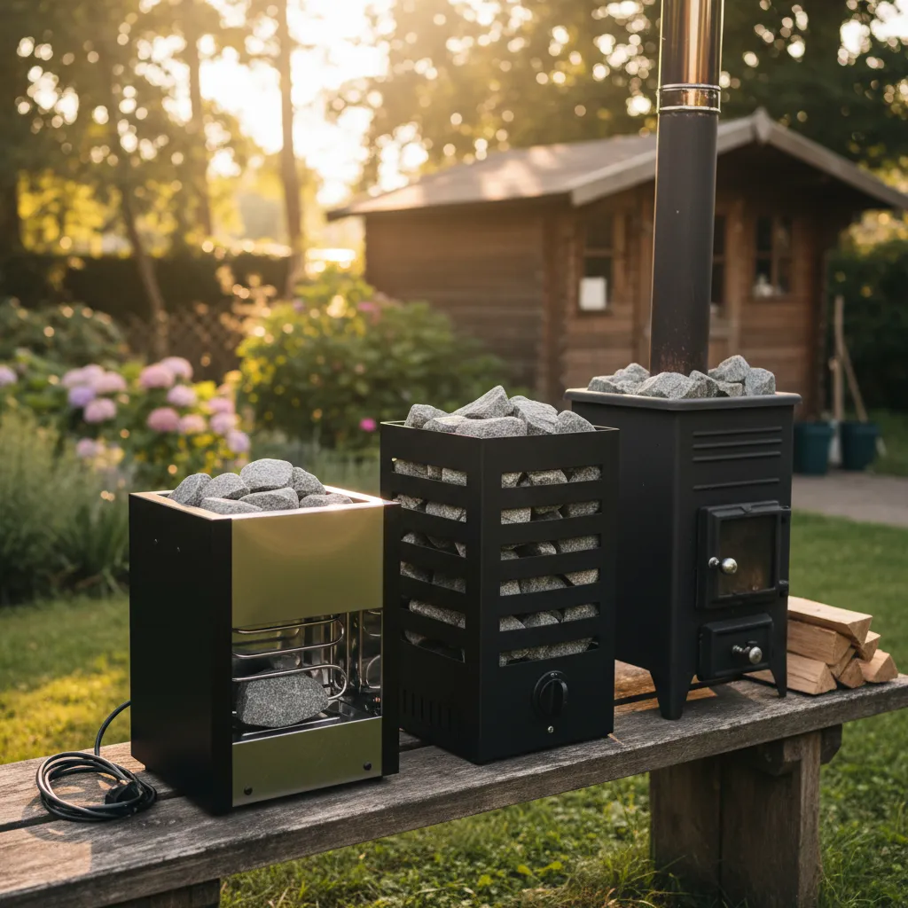 Verschiedene Saunaofen-Modelle in 6 kW, 9 kW und Holzversion zum Vergleich der Leistung